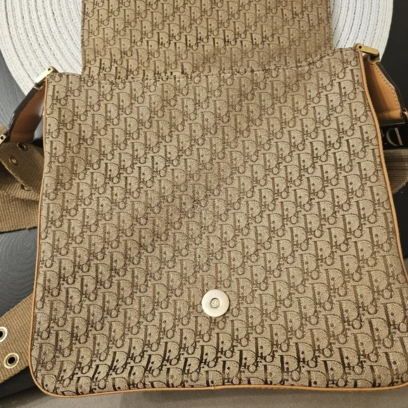 Vintage Christian Dior Trotter Messenger Bag Canvas & Leather Galliano Era - Picture 4 of 11